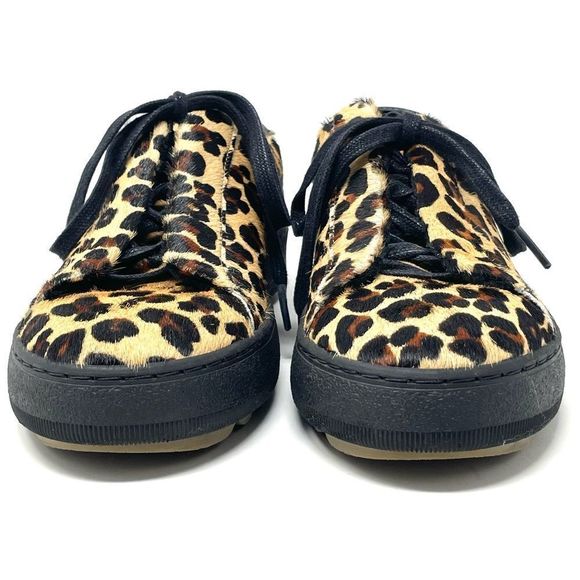CREAM by DSW Leopard Calf Hair Platform Lace Up Sneakers Size 39/8.5 - Picture 7 of 9